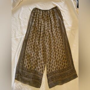 Elegant Brown Patterned Women's Pants